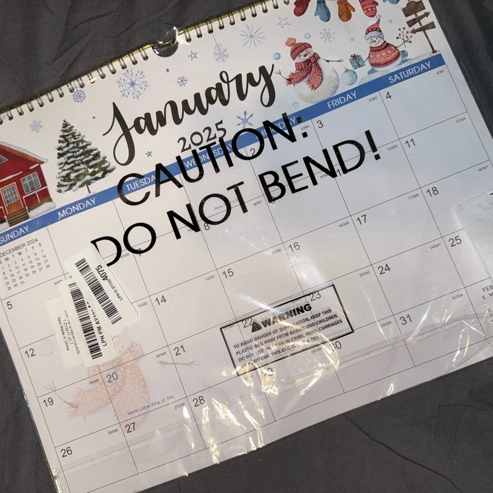 2025 Wall Calendar with Winter Theme